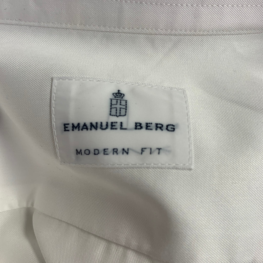 EMANUEL BERG Size XXXL White Cotton Bib French Cuff Tuxedo Long Sleeve Shirt