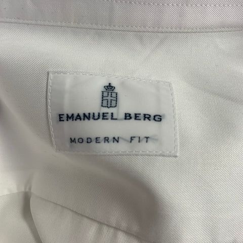 EMANUEL BERG Size XXXL White Cotton Bib French Cuff Tuxedo Long Sleeve Shirt