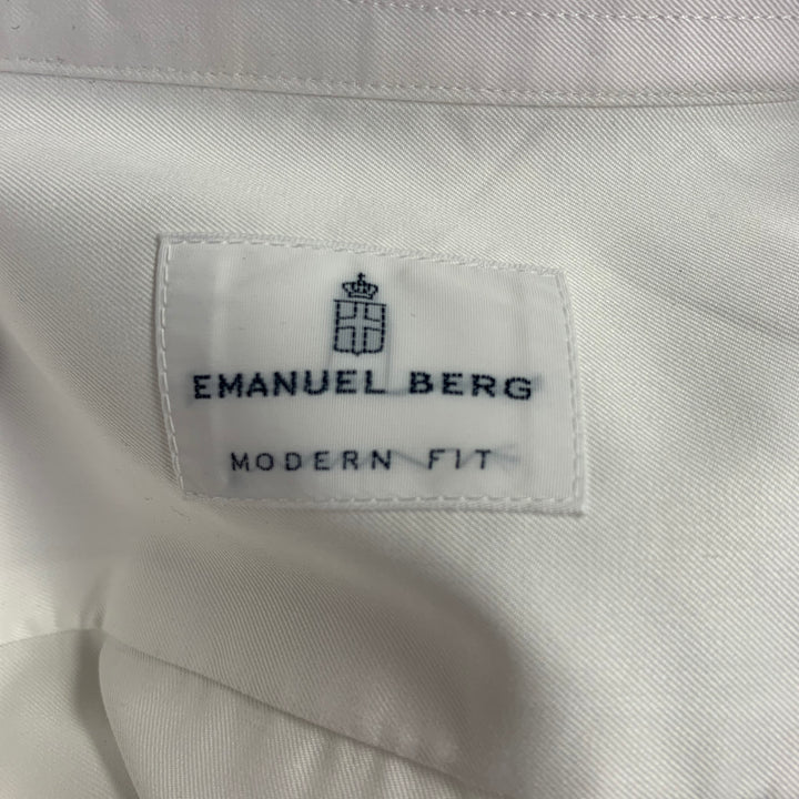 EMANUEL BERG Size XXXL White Cotton Bib French Cuff Tuxedo Long Sleeve Shirt