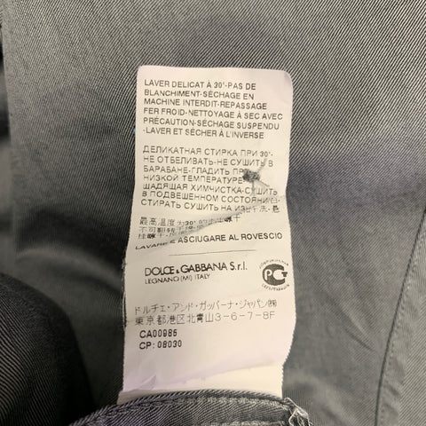 DOLCE & GABBANA Size M Grey Cotton Button Up Long Sleeve Shirt