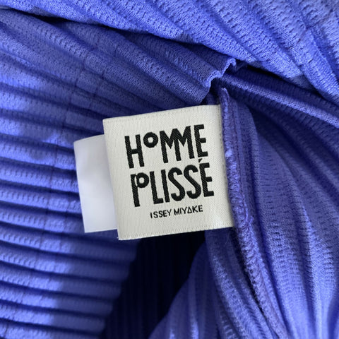 ISSEY MIYAKE Size M Blue Periwinkle Pleated Polyester Pull On Short Sleeve Shirt
