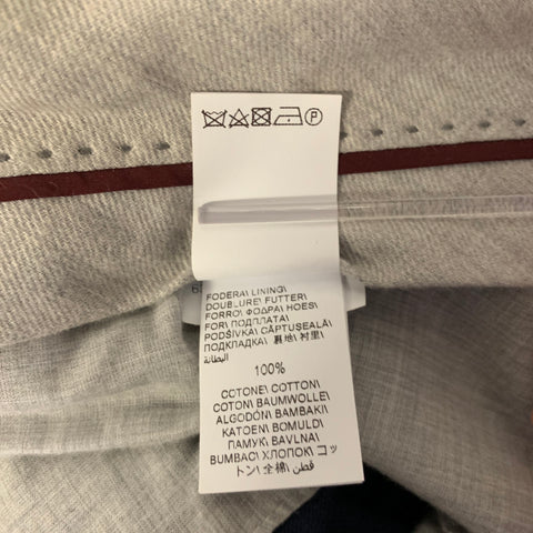 BRUNELLO CUCINELLI Size 40 Navy Wool Notch Lapel Suit