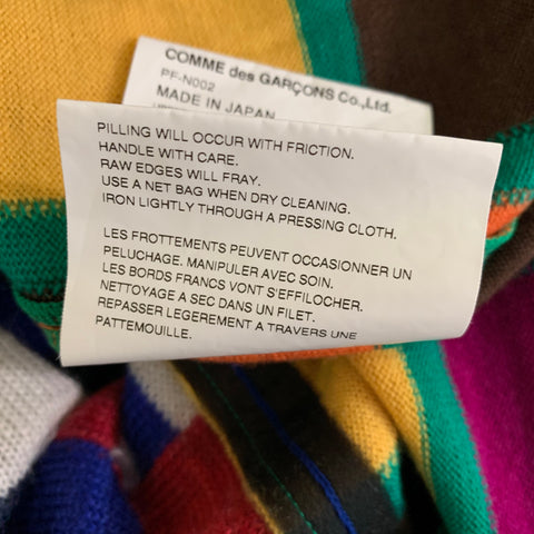COMME des GARCONS Size L Blue Green & multi color Geometric Wool Blend Cardigan