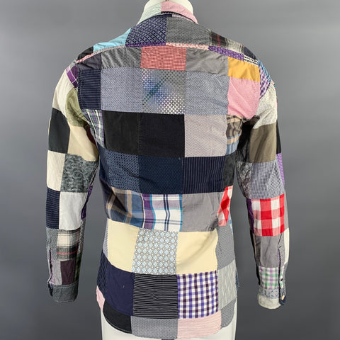 PAUL SMITH JEANS Size S White Multi-Color Patchwork Cotton Long Sleeve Shirt