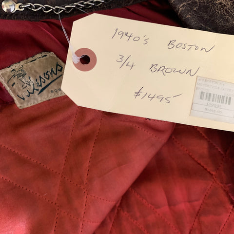 JULESONS BOSTON Size L Brown Distressed Leather Jacket