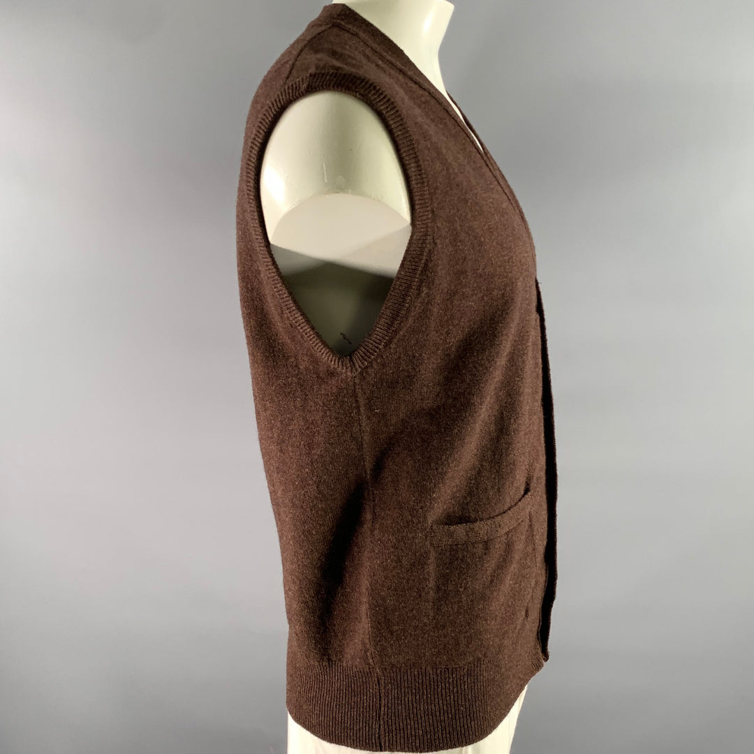 O'CONNELL'S Size M Brown Wool Oversized Vest