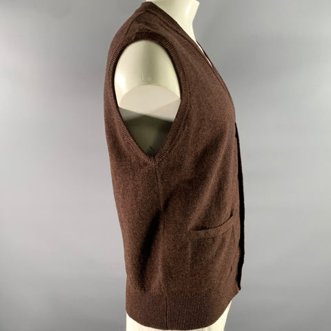 O'CONNELL'S Size M Brown Wool Oversized Vest