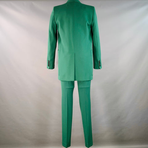Costume AMI by ALEXANDRE MATTIUSSI en laine verte à revers crantés, taille 38