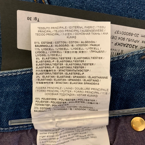 VERSACE Size 28 Medium Wash Bandana Cotton Blend Skinny Jeans
