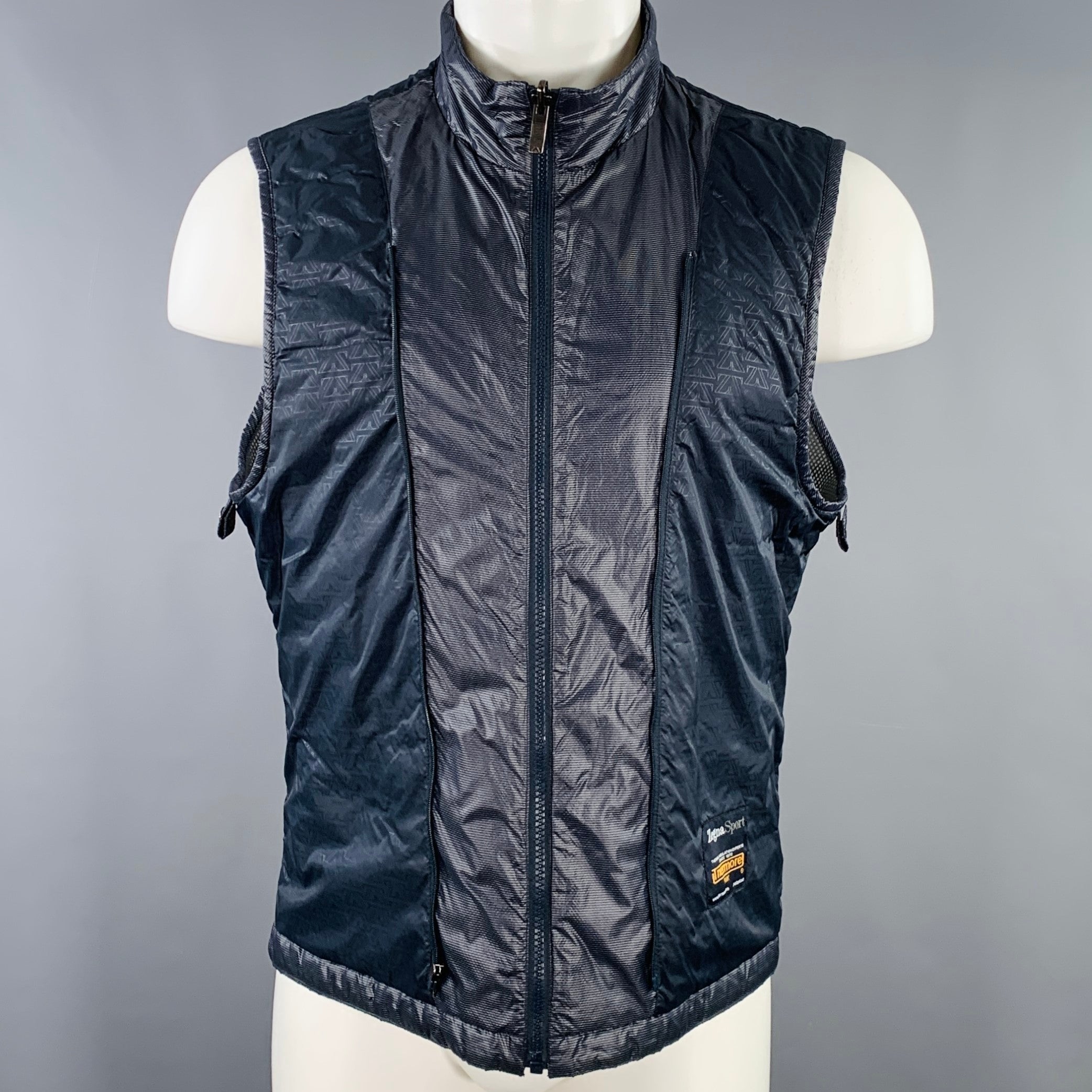 ZEGNA SPORT Size M Navy Polyester Zip Up Coat – Sui Generis