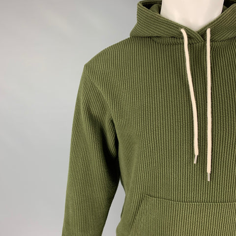 JOHN ELLIOTT Size S Green Textured Cotton Polyester Hooded Sweatshirt