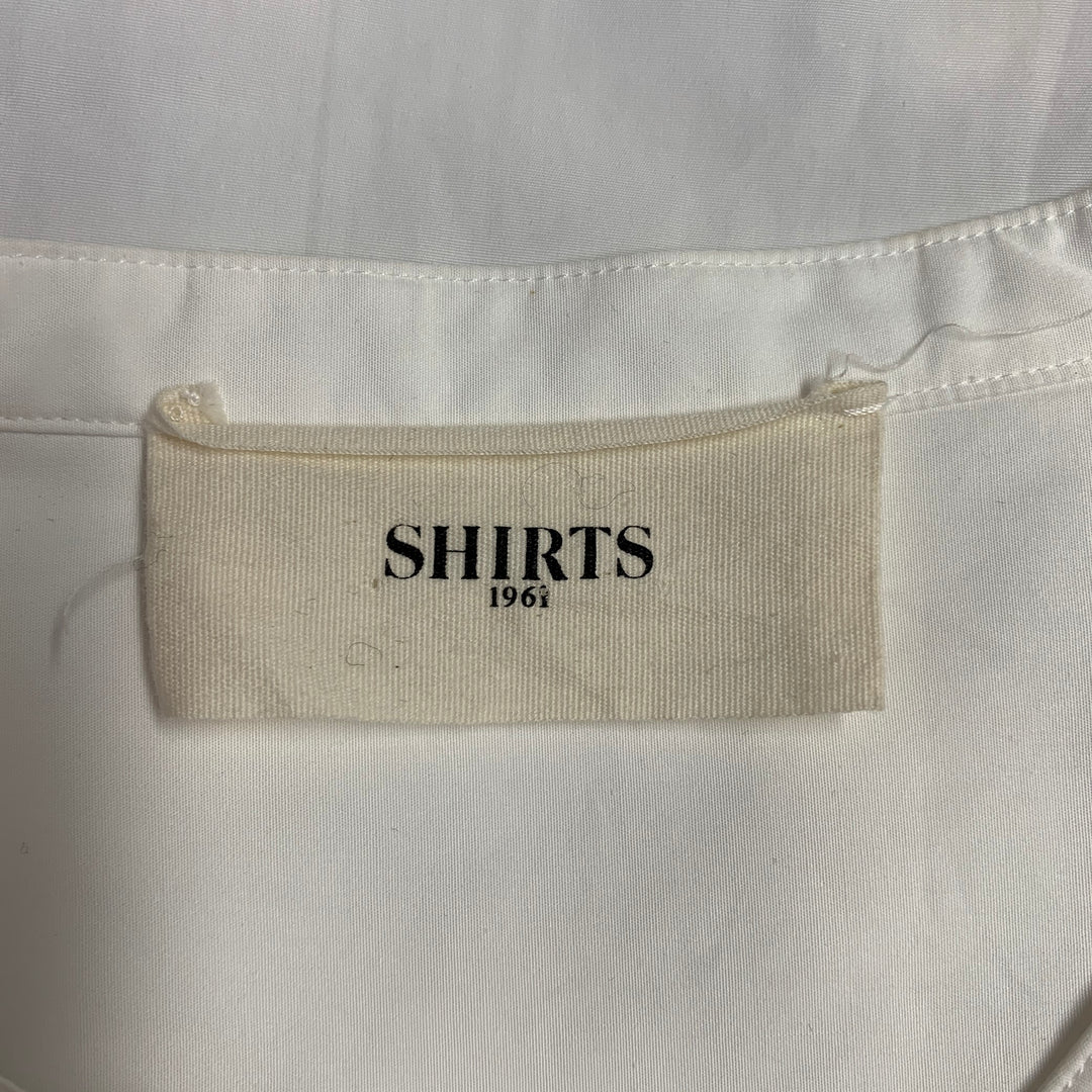 PORTS 1961 Size M White Cotton Applique Nehru Collar Shirt