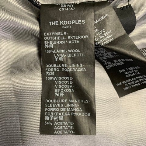 THE KOOPLES Size 38 Grey Wool Notch Lapel Suit