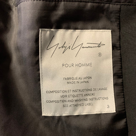 YOHJI YAMAMOTO Chest Size 42 Black Triacetate Blend Double Breasted 34 31 Suit