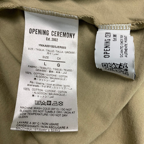 OPENING CEREMONY Size L Taupe New York Graphic Cotton Crew Neck T-shirt