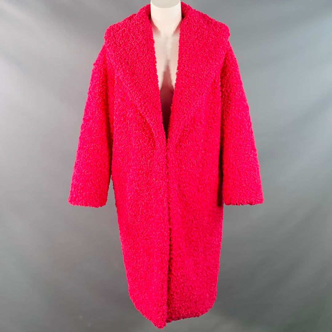 ALICE OLIVIA Size XS Fuchsia Pink Polyester Faux Fur Shawl