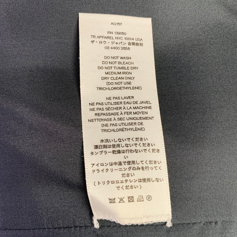 Manteau The Row gris sauge en soie à boutonnage simple, taille 12