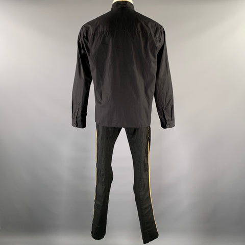 HAIDER ACKERMANN Size S Black Gold Piped Cotton Linen Blend Set
