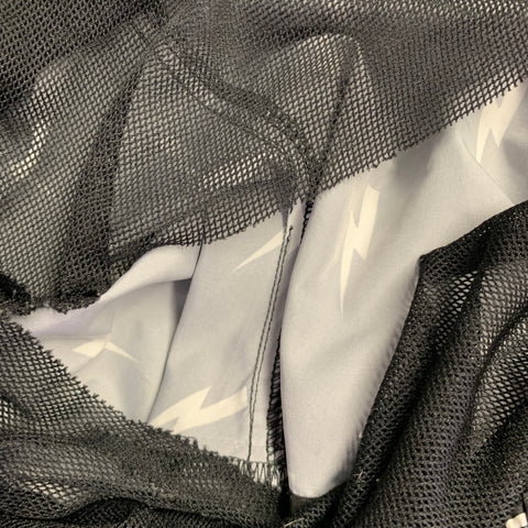 NEIL BARRETT Size M Black White Polyester Drawstring Swim Trunks