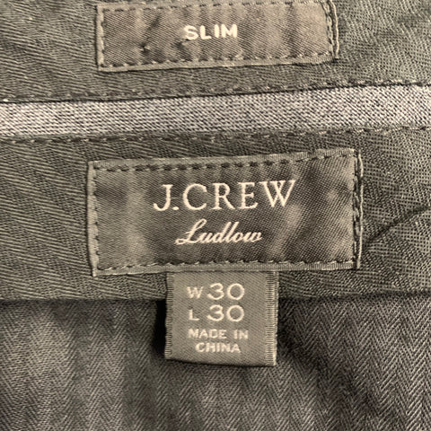 J.CREW Size 36 Short Ludlow Navy Wool Slim Fit Notch Lapel Suit