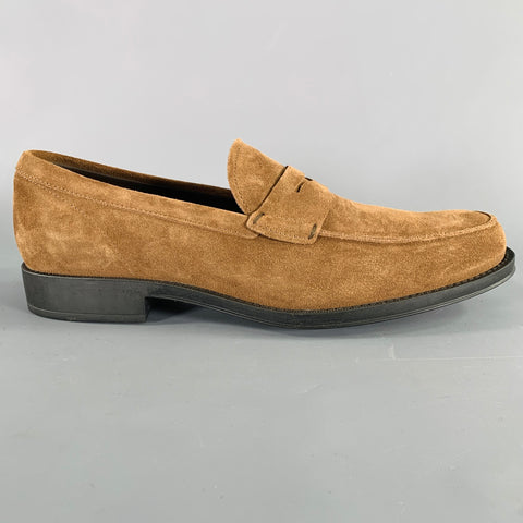 TOD'S Size 10.5 Brown Suede Penny Loafers