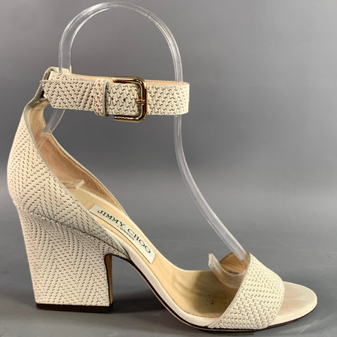 JIMMY CHOO Size 5.5 White Strap Sandals