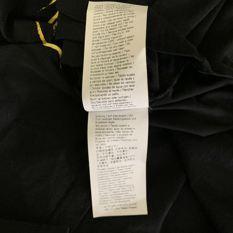MOSCHINO Size XXL Black Yellow Graphic Cotton Crew Neck T shirt