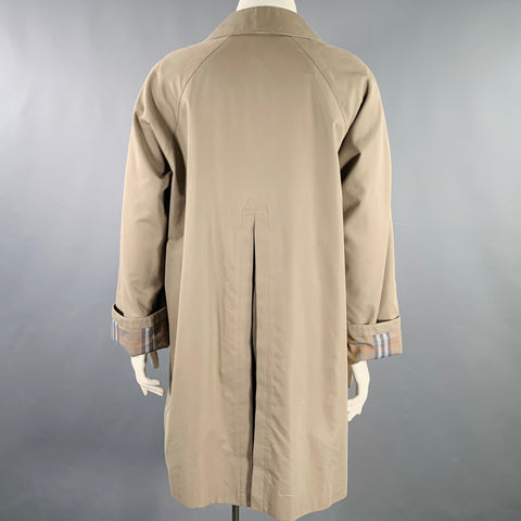 BURBERRYS Size L Taupe Cotton Blend Hidden Buttons Coat