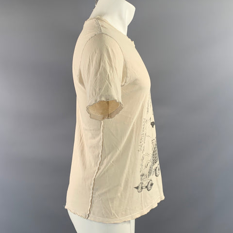 UNDERCOVERISM Size M Beige Black Giraffe Cotton Crew Neck T shirt