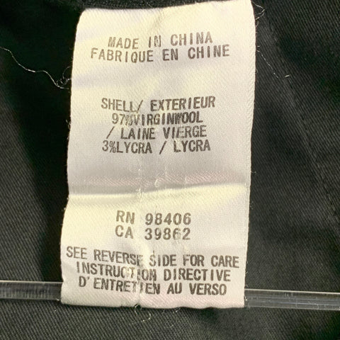 THEORY Size 40 Regular Black Wool Blend Notch Lapel Suit