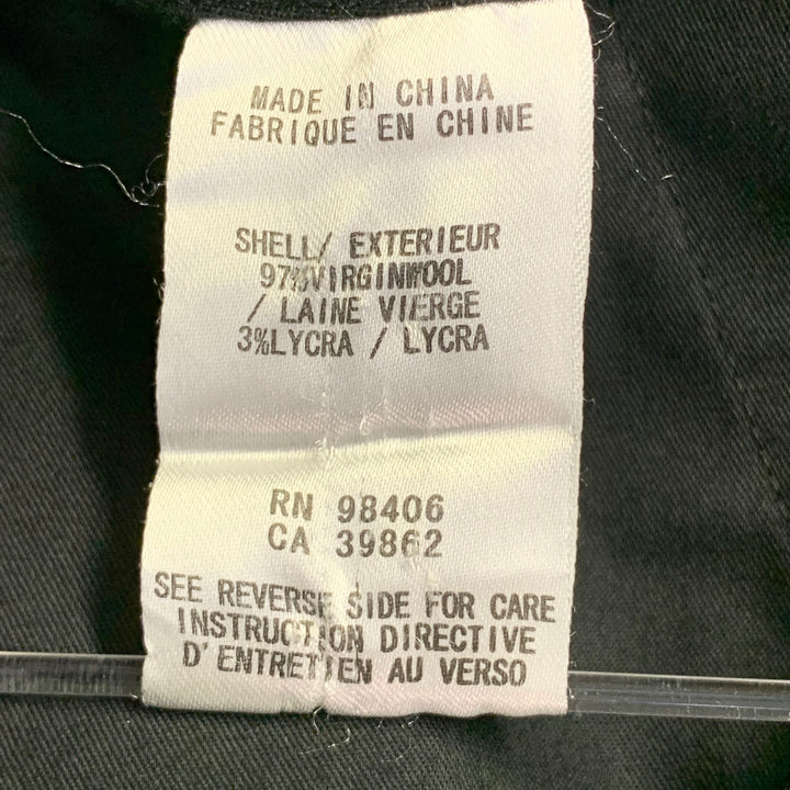 THEORY Size 40 Regular Black Wool Blend Notch Lapel Suit