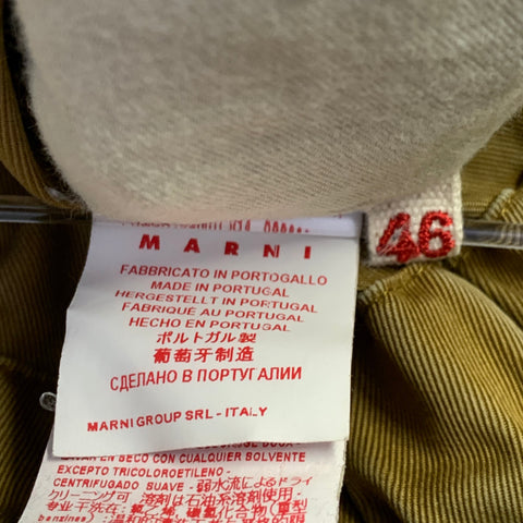MARNI Size S Khaki Twill Cotton Drawstring Casual Pants