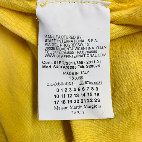 MAISON MARTIN MARGIELA Size M Yellow Cotton Side Snaps Crew Neck T-shirt