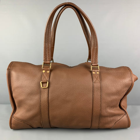 BURBERRY by Christopher Bailey Brown Textured Pebble Grain Leather Messenger Bag