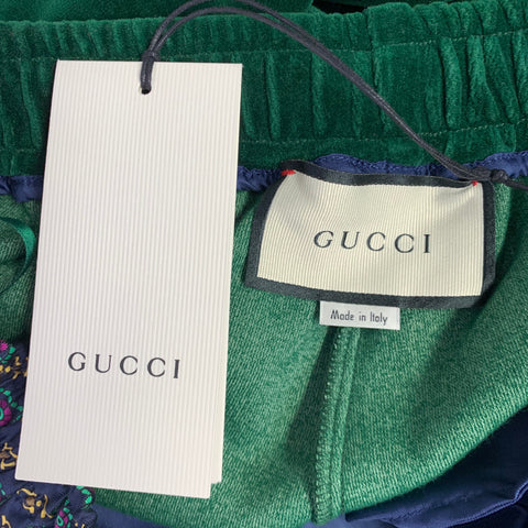 GUCCI Size S Green Multi Color Stripe Cotton Polyamide Drawstring Shorts