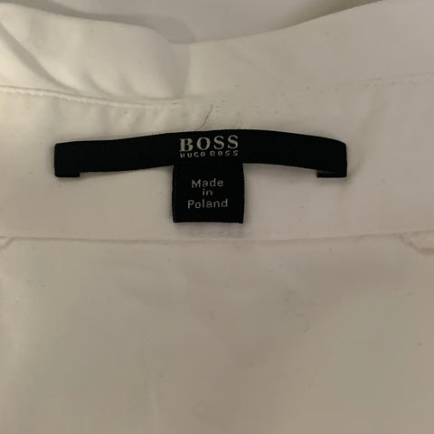 HUGO BOSS Size S White Elastane Blend Cap Sleeves Blouse