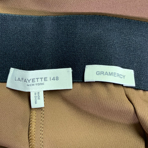 LAFAYETTE 148 Size 6 Brown Polyamide Blend Side Zipper Dress Pants