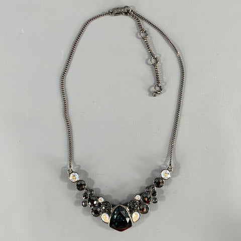 GIVENCHY Black Silver Rhinestones Necklace