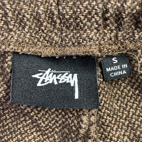 STUSSY Size S Brown Beige Woven Polyester Wool Drawstring Casual Pants