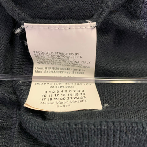 MAISON MARTIN MARGIELA Size M Black Cotton Shawl Collar V-Neck Cardigan
