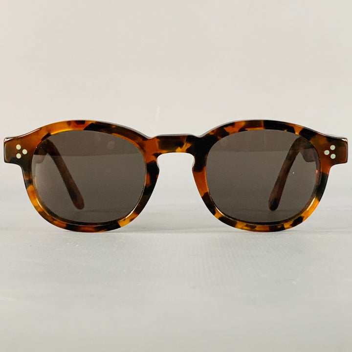 LESCA LUNETIER Brown Tortoiseshell Acetate Sunglasses