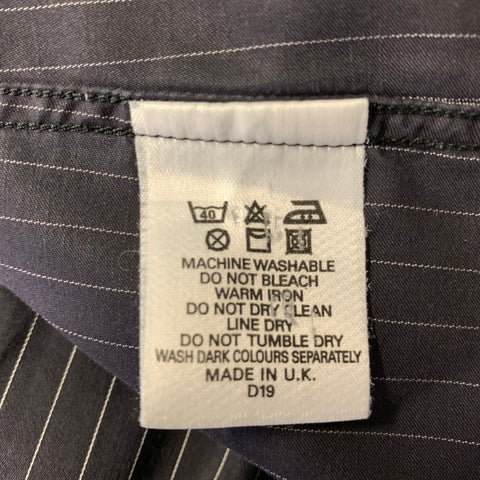 BURBERRY LONDON Size S Black White Pinstripe Cotton Button Up Long Sleeve Shirt
