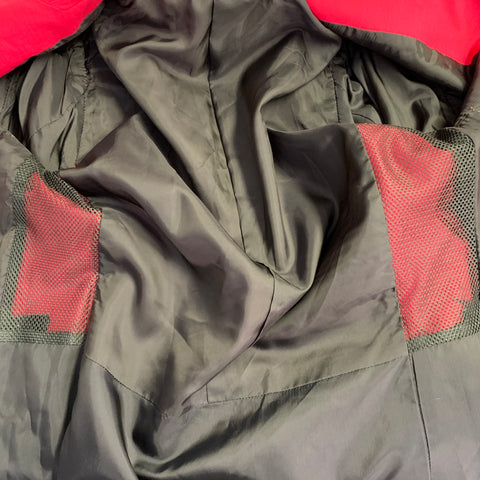 PAUL SMITH Blazer sport en laine et mohair rouge et noir à revers crantés, taille 38