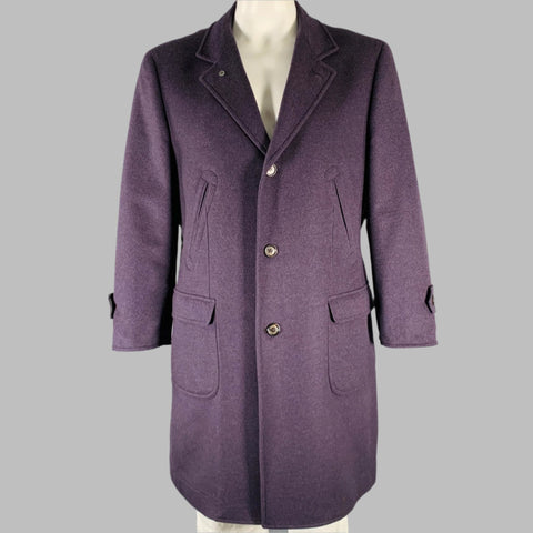 BRUNELLO CUCINELLI Size 48 Purple Wool Cashmere Coat