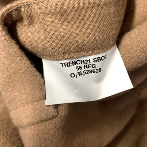 BURBERRY Size XXL Tan Khaki Solid Cotton Trench Trenchcoat