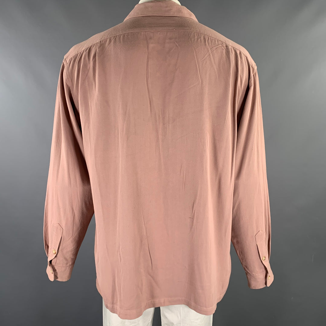 POLO by RALPH LAUREN Size XL Pink Heather Rayon Relax Long Sleeve Shirt