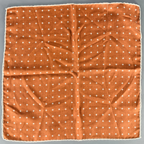 BREUER Orange Beige Dots Pocket Square