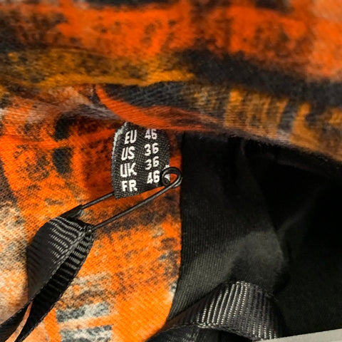 MARCELL VON BERLIN Size 36 Orange Black Abstract Print Cotton Sport Coat