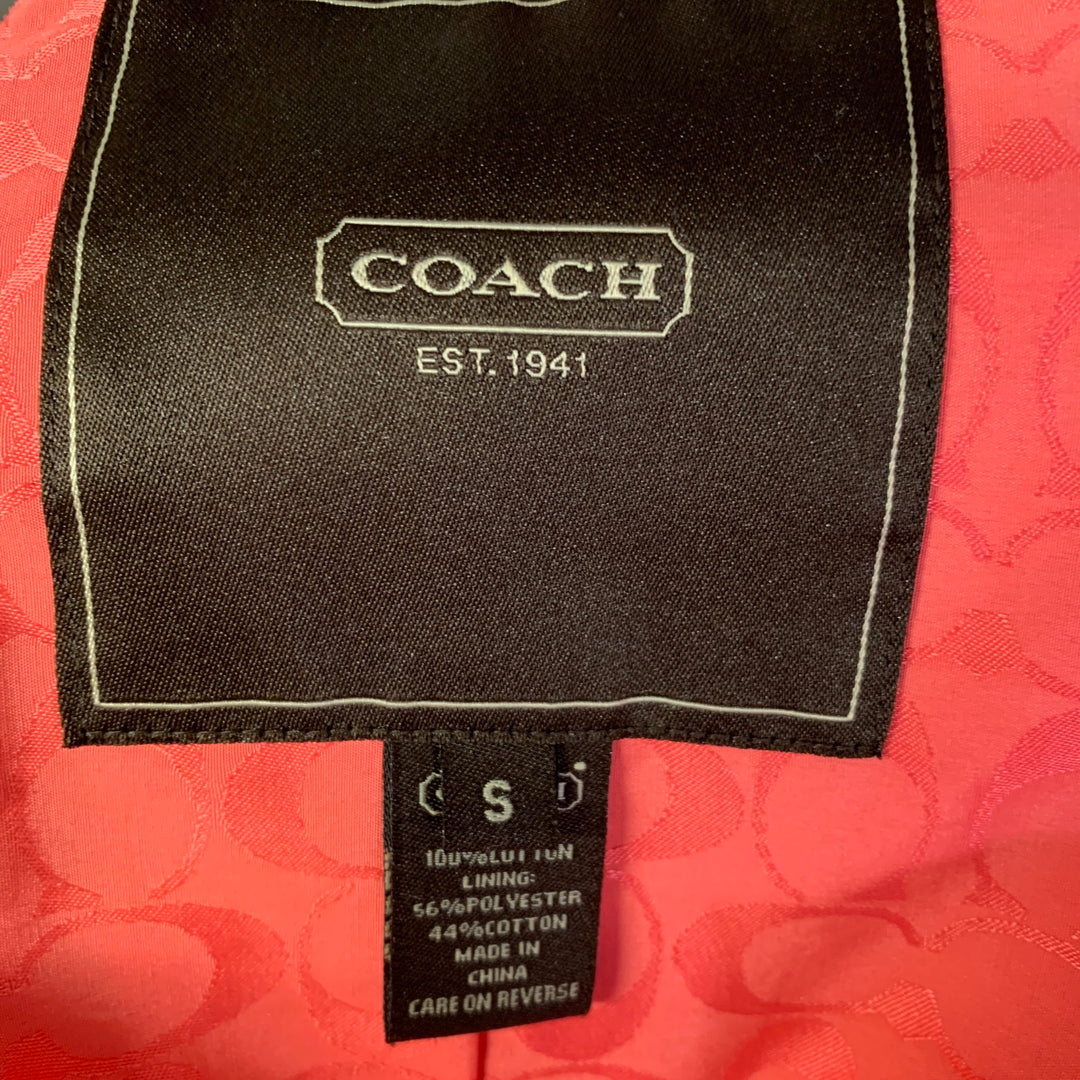 COACH Size S Orange Cotton Double Breasted Trench Coat