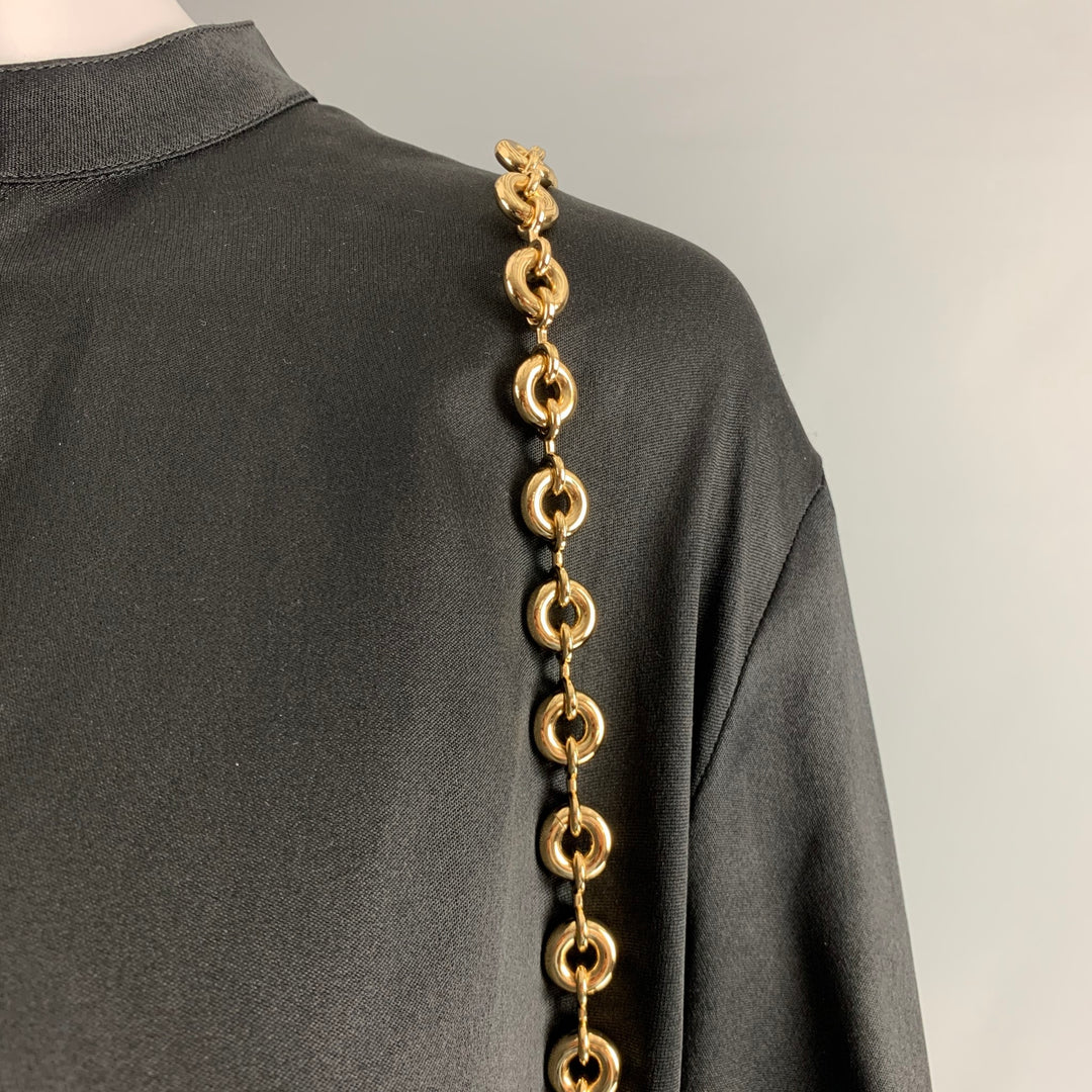 LOEWE Size 0 Black Gold Silk Chain Shirt  Dress